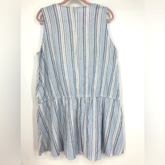 Hayden Sleeveless Blue Stripe Mini Dress Size XL - Picture 2 of 6